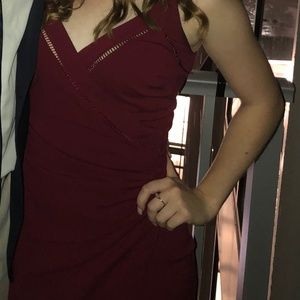 Dark Red Free People Wrap/Bodycon Mini Dress